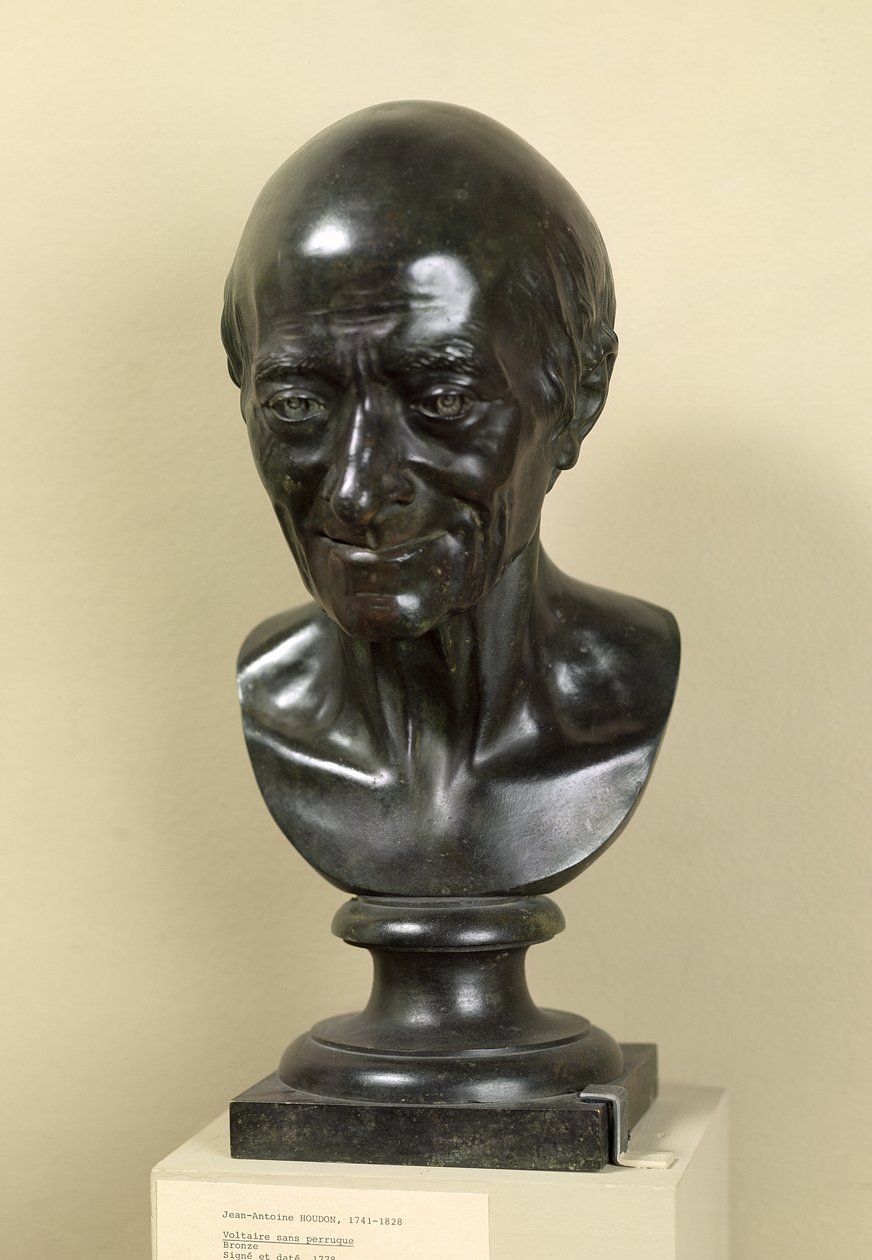 Byste av Voltaire (1694-1778) 1778 (bronse) av Jean Antoine Houdon
