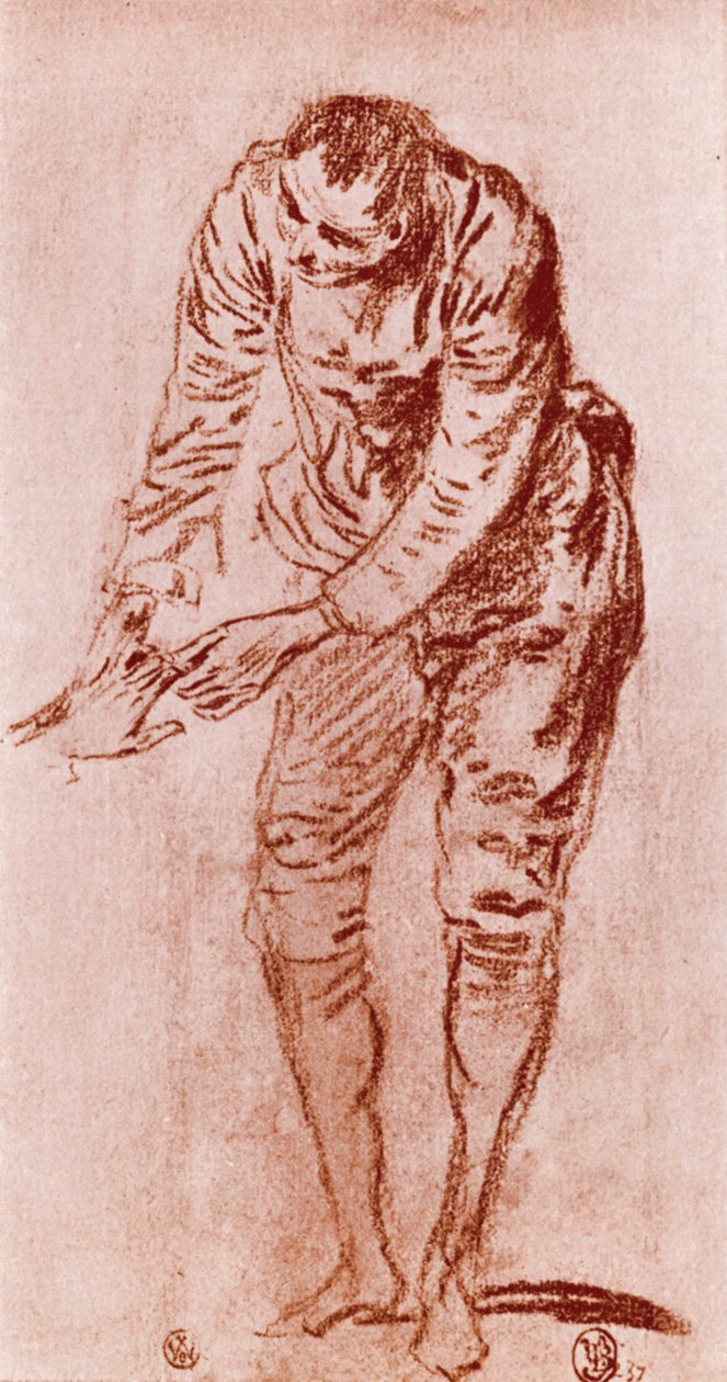 En studie i Sanguine, 1913. av Jean Antoine Watteau