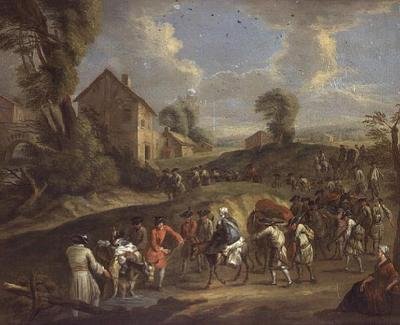 Infanteri i mars av Jean Antoine Watteau