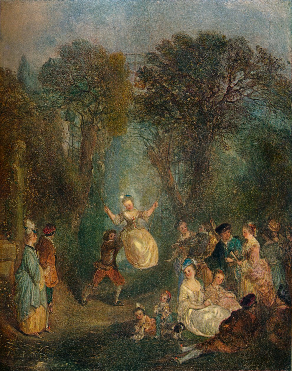Escarpoletten, c1710 av Jean Antoine Watteau