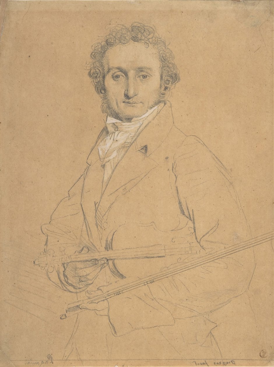 Niccolò Paganini 1784-1840, ca. 1830 av Jean Auguste Dominique Ingres