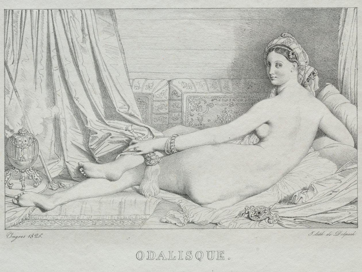 Odalisque, 1825. av Jean Auguste Dominique Ingres