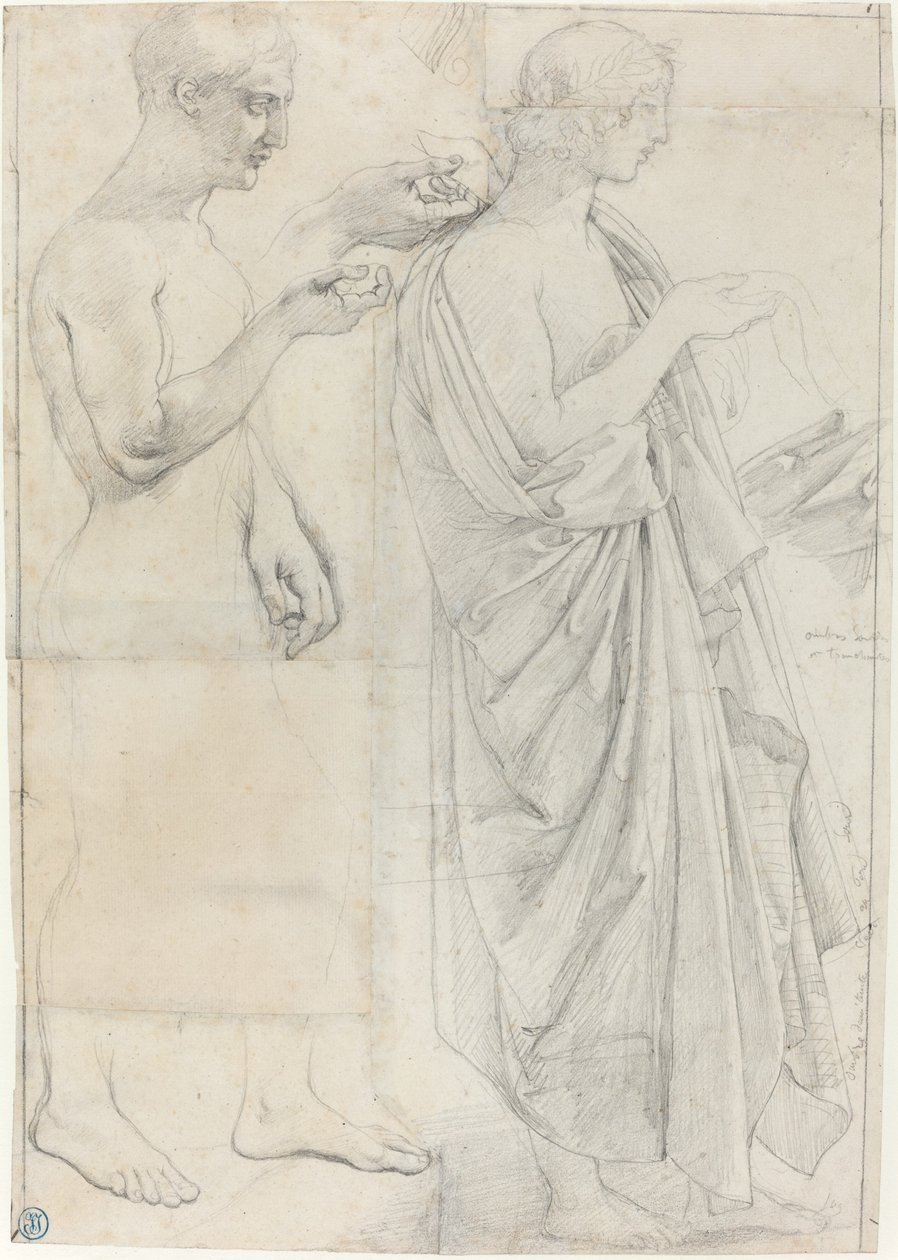 To studier av Virgil av Jean Auguste Dominique Ingres