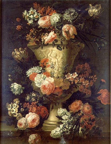 Tulipaner, peoner og andre blomster av Jean Baptiste Bosschaert