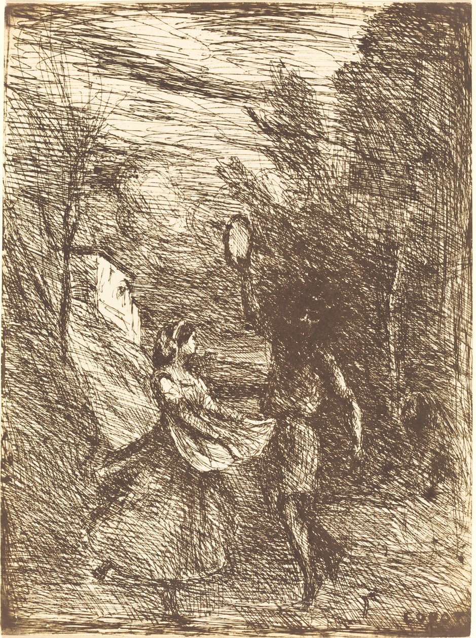 Saltarello (Saltarelle) av Jean Baptiste Camille Corot