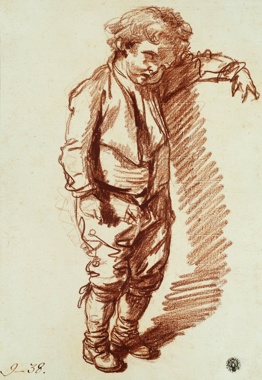 En liten gutt står, av Jean Baptiste Greuze
