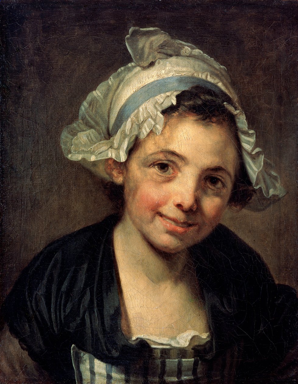 Girl in a Bonnet, 1760-tallet av Jean Baptiste Greuze