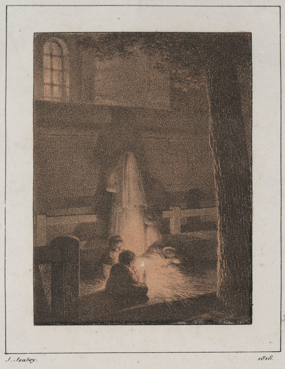 Barn med stearinlys, 1818. av Jean Baptiste Isabey