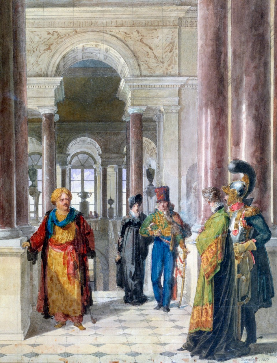 Utforsker museet, 1817 av Jean Baptiste Isabey