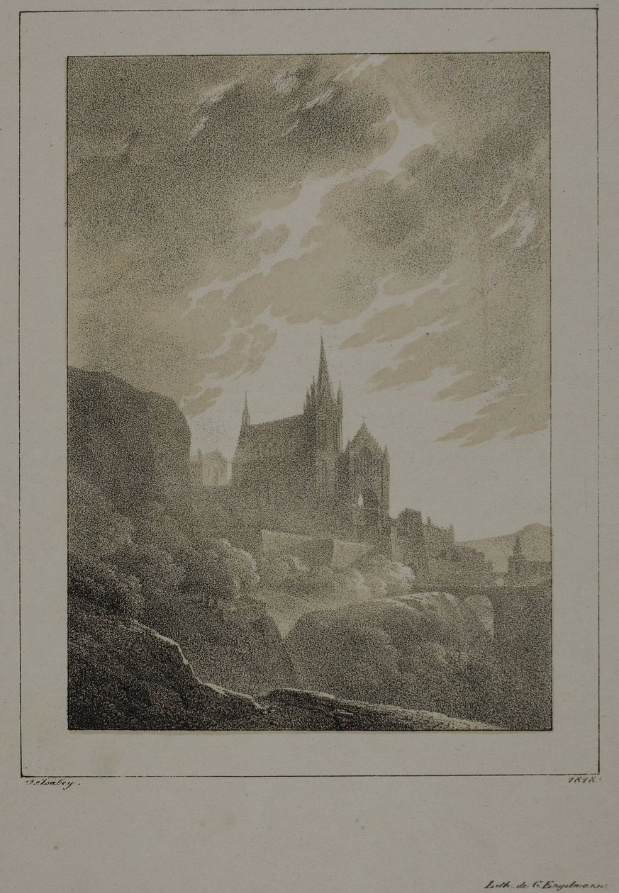 Utsikt over en kirke av Jean Baptiste Isabey