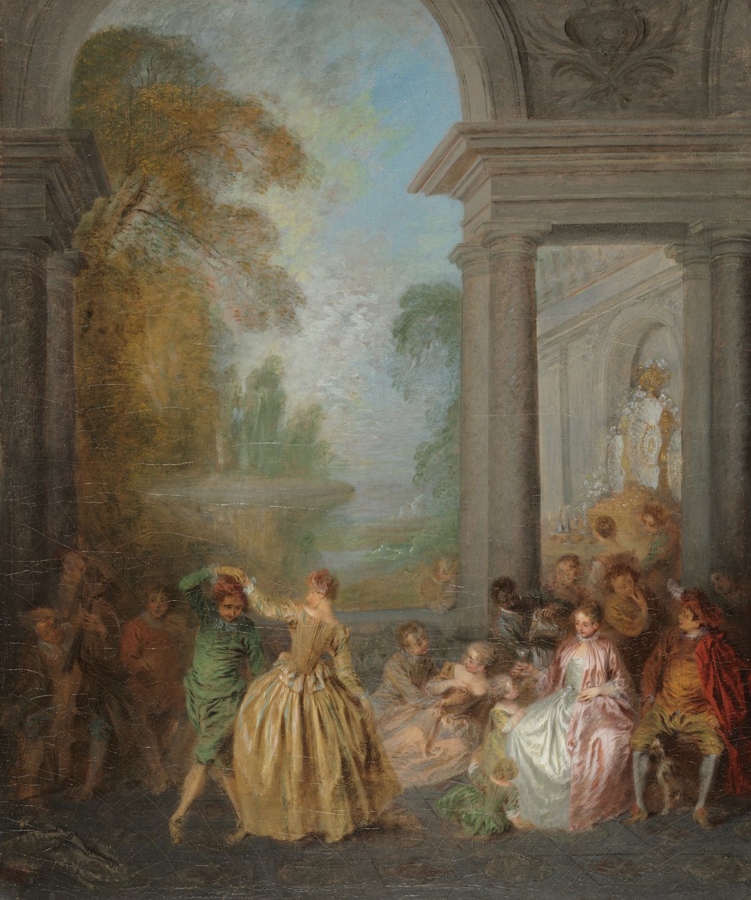 Dansere i en paviljong, 1720-tallet av Jean Baptiste Joseph Pater