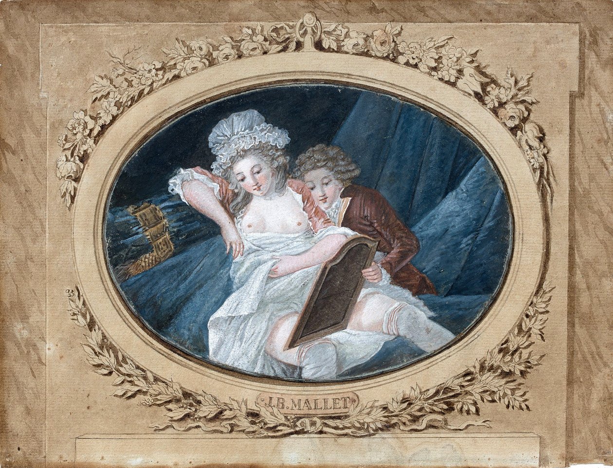 Boudoir-scene. av Jean Baptiste Mallet