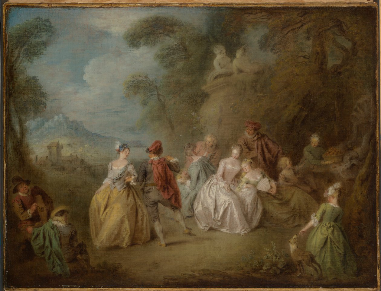 Høvisk scene i en park av Jean Baptiste Pater
