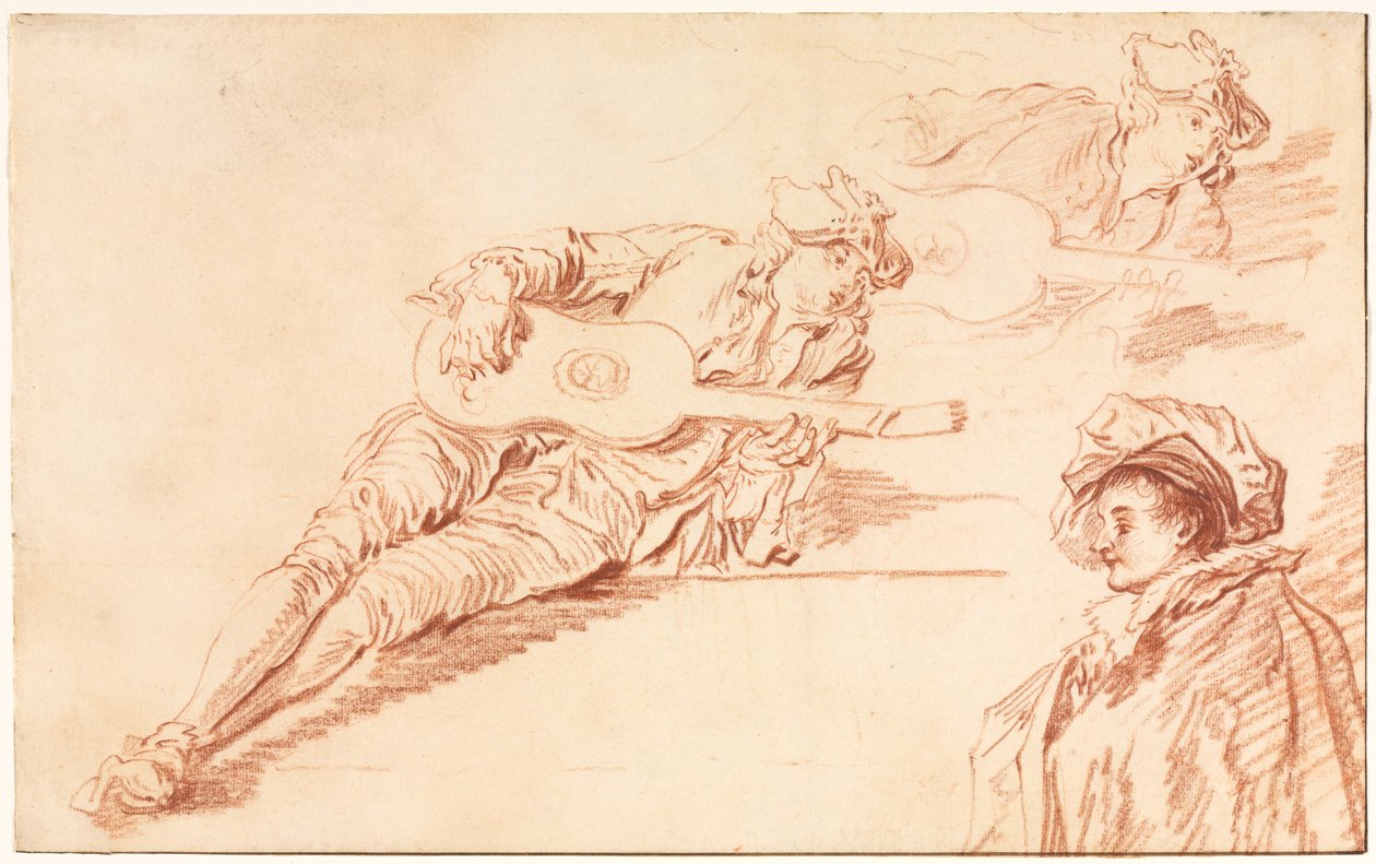 Gitaristen, 1720-tallet. av Jean Baptiste Pater