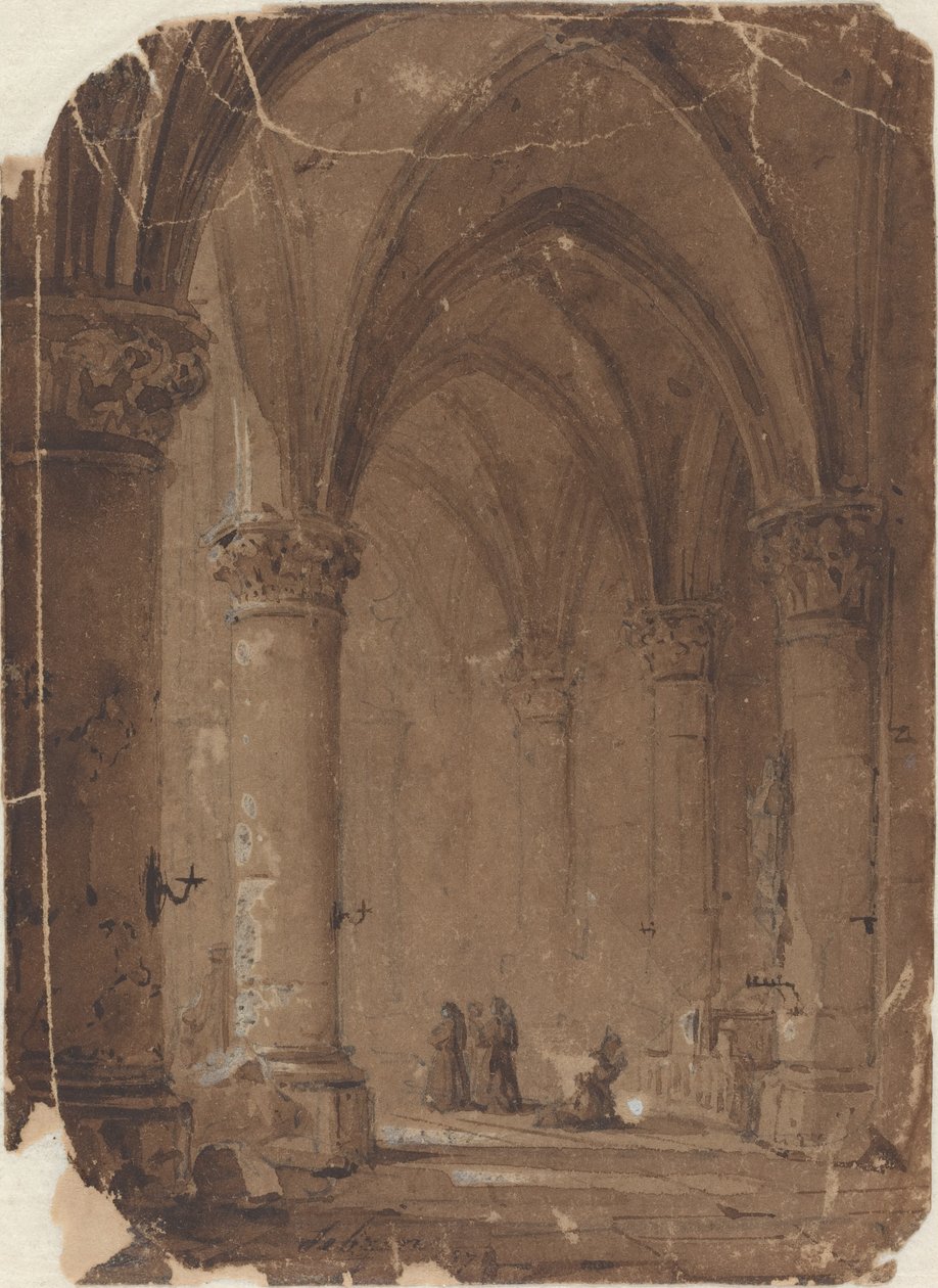 Munker i en katedral av Jean Baptiste Pierre Le Brun