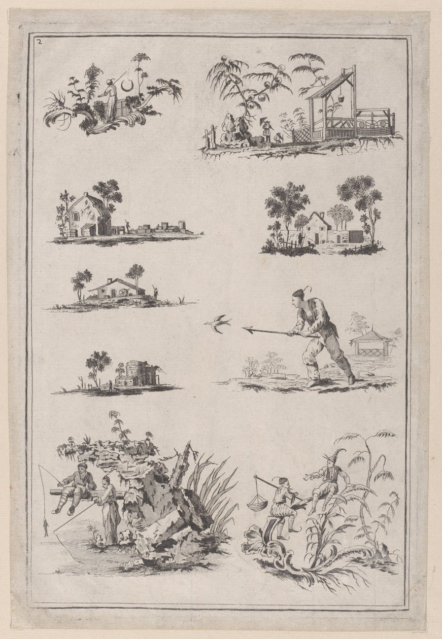 Chinoiserie Ornaments, ca. 1760-85. av Jean Baptiste Pillement