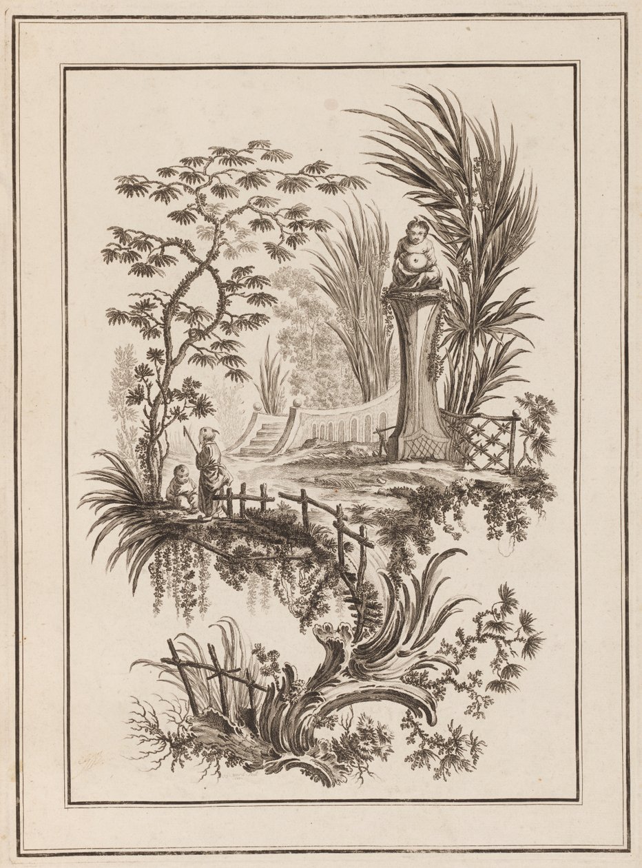 Figurer i hagen av Jean Baptiste Pillement