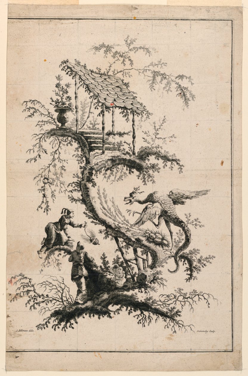 Plate, fra Chinese Game Suite av Jean Baptiste Pillement