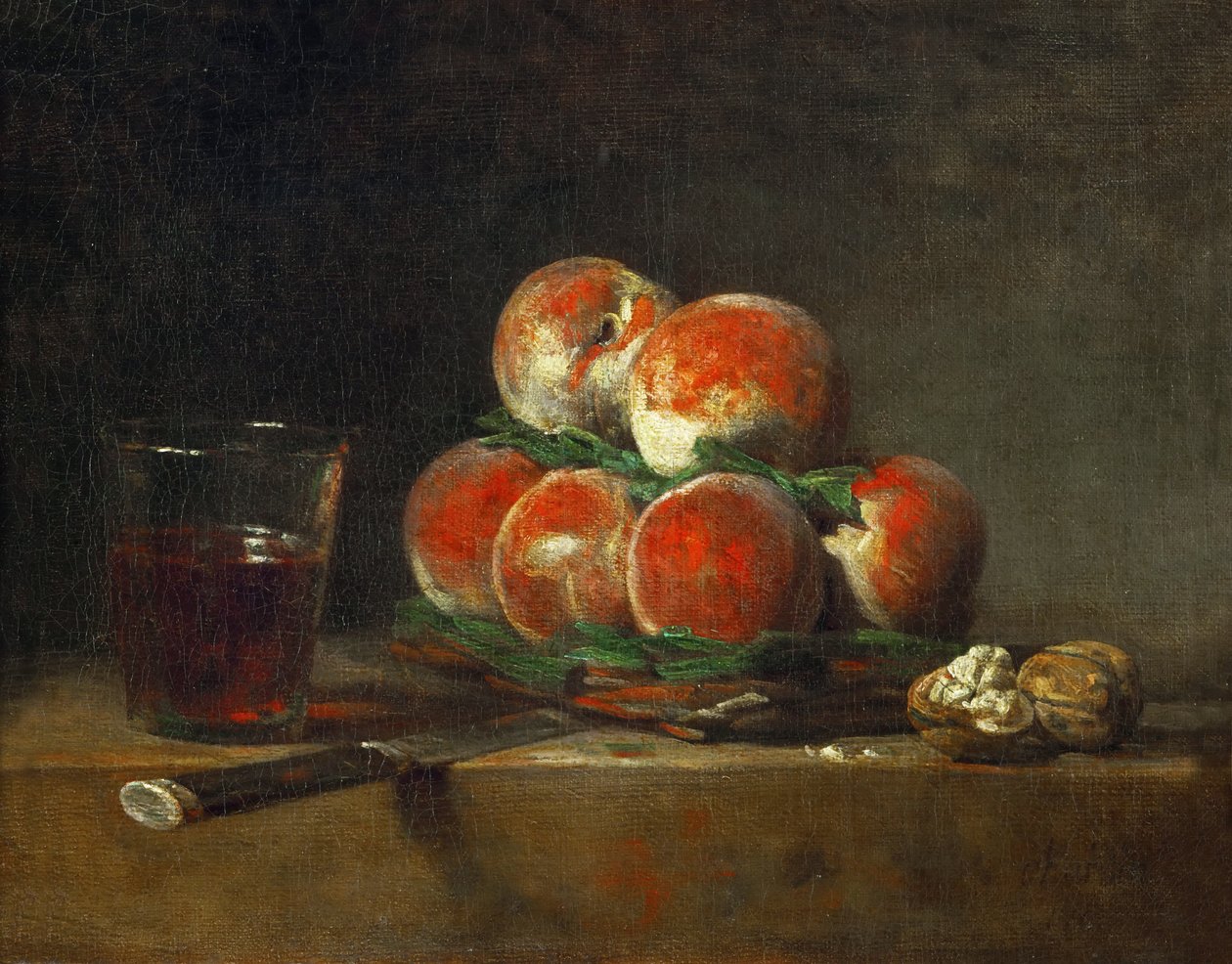 Kurv med fersken av Jean Baptiste Simeon Chardin