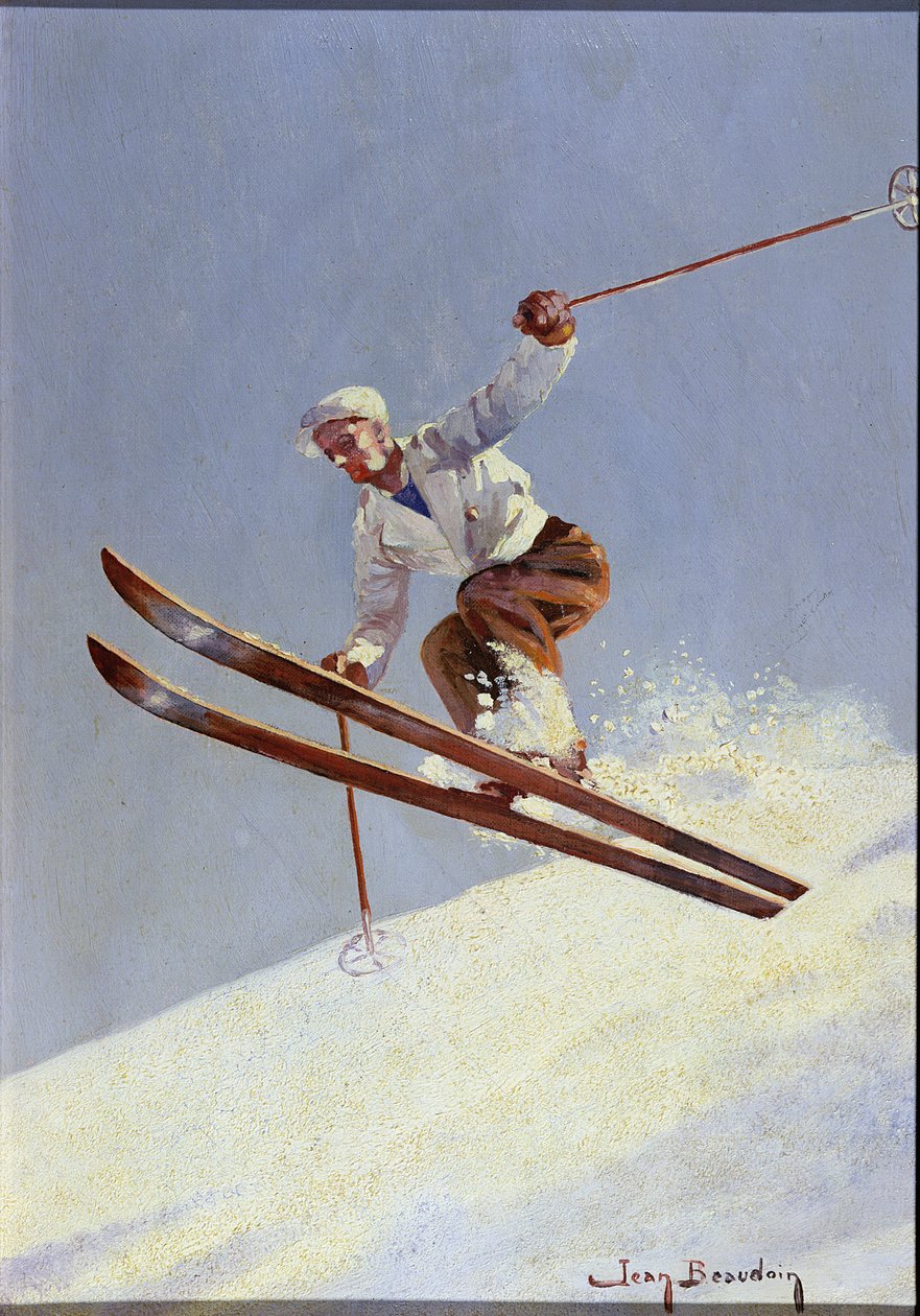 A Skier, ca. 1930 (olje på lerret) av Jean Beaudoin