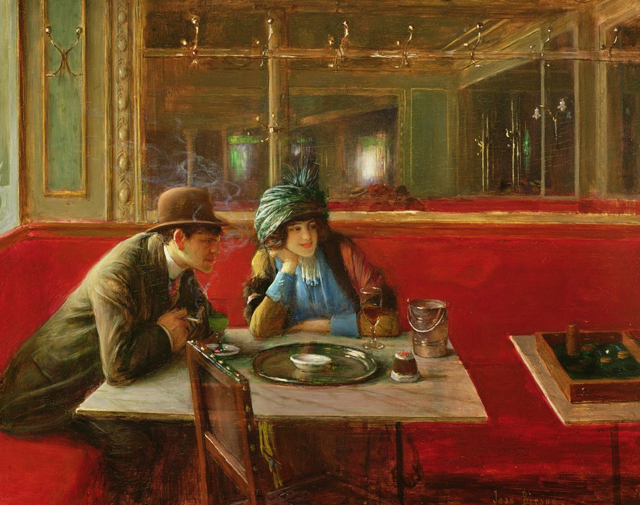 På kaffebaren. av Jean Beraud