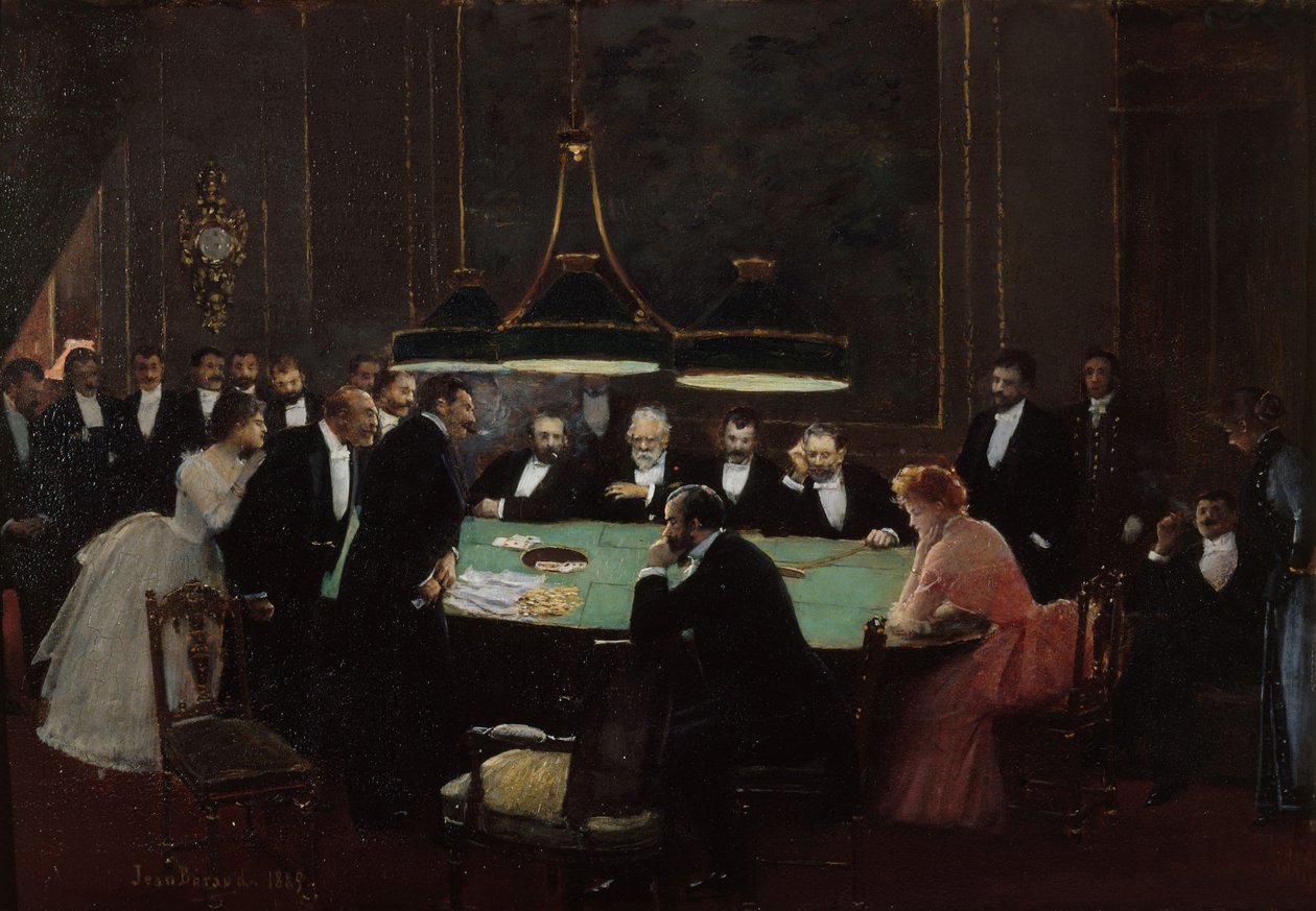 Kasinospillerommet, 1889. av Jean Beraud