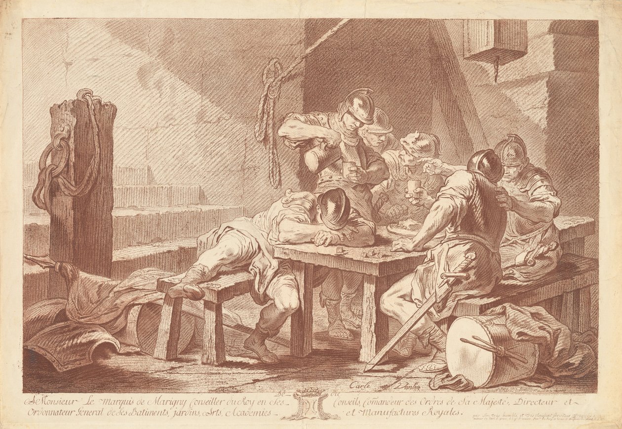 Vakthus av Jean Charles François after Carle Van Loo