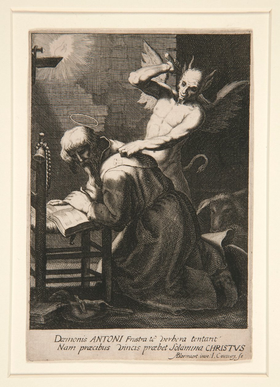 St. Anthony og en demon av Jean Couvay