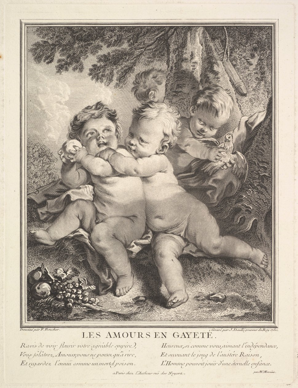 The Cheerful Cupids, 1750. av Jean Daullé