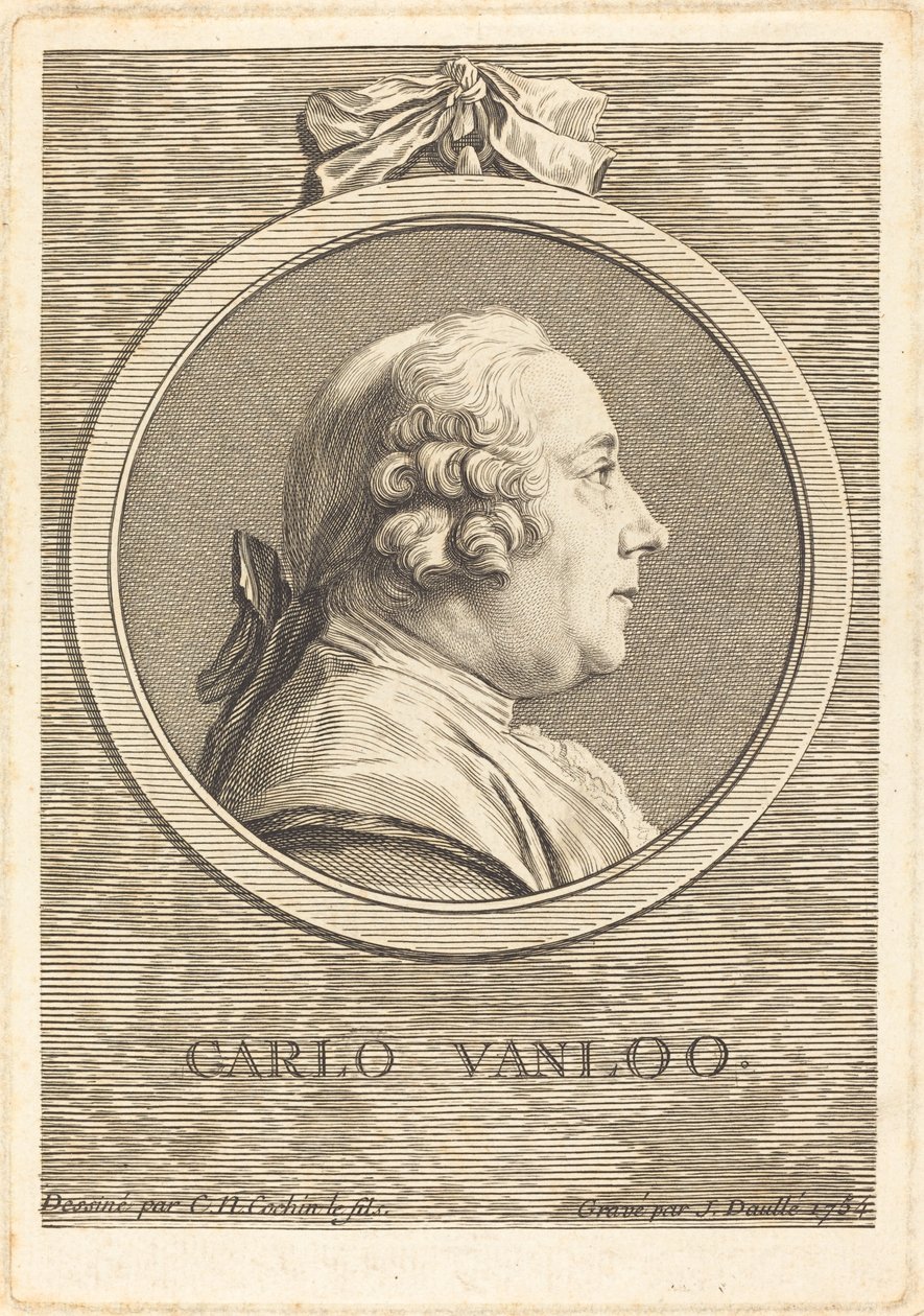 Carle Vanloo av Jean Daullé after Charles Nicolas Cochin II