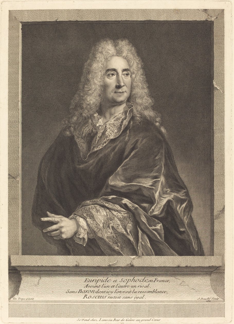 Michel Baron av Jean Daullé after François de Troy