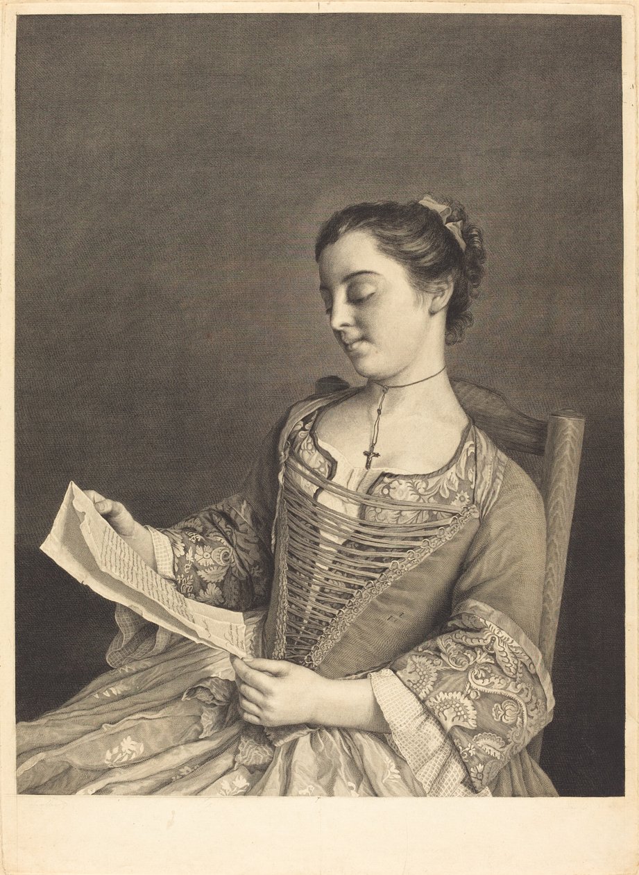 Fru Lavergne av Jean Daullé and Simon Francois Ravenet I after Jean Étienne Liotard