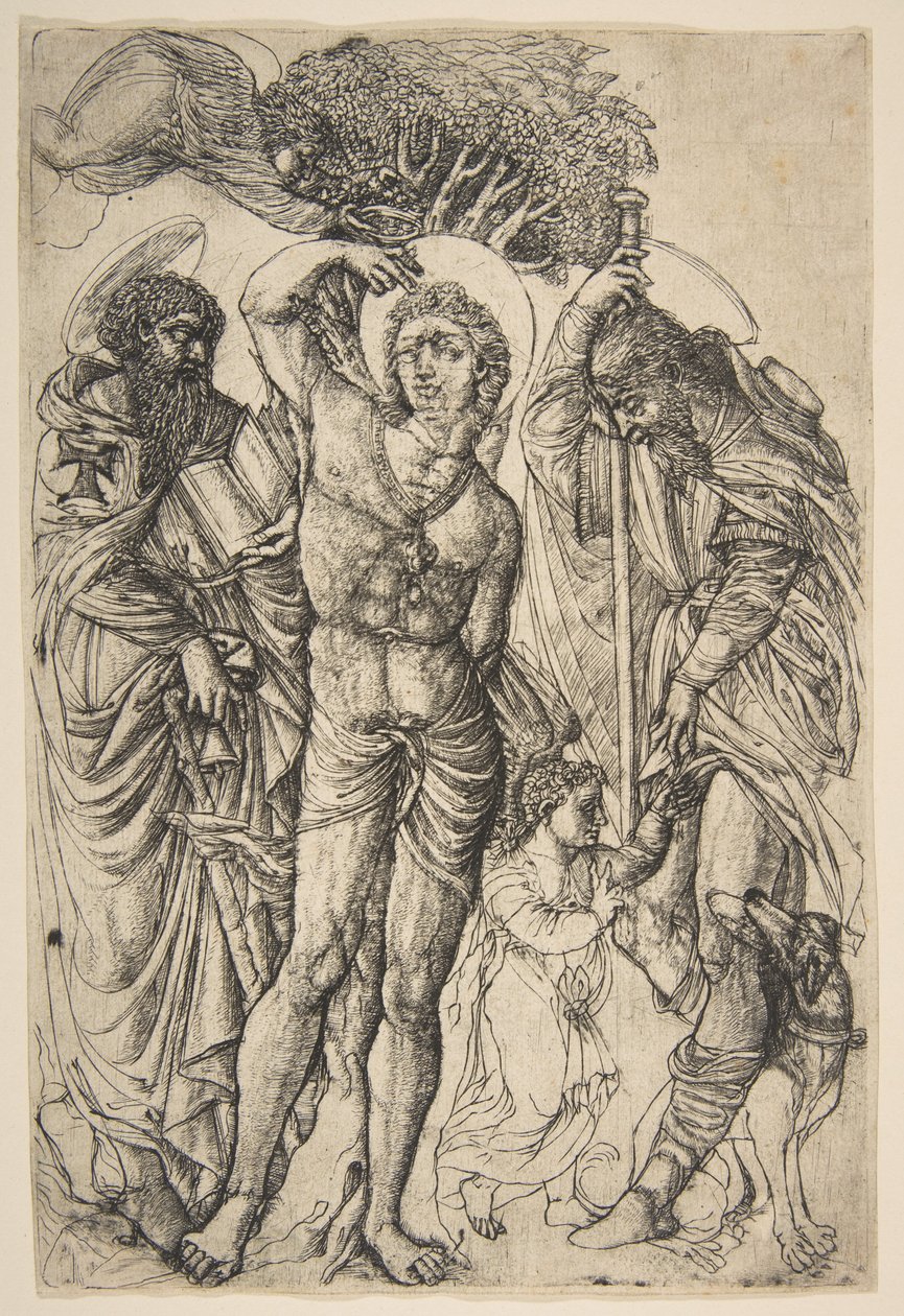 De hellige Sebastian, Anthony og Roch.n.d. av Jean Duvet