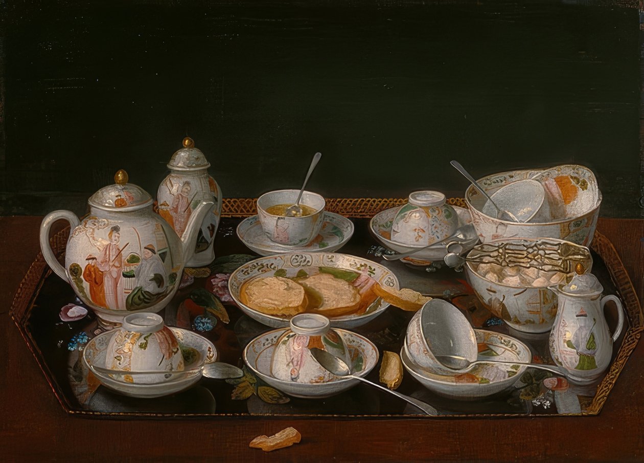 Stilleben: teservering. Rundt 1781-83 av Jean Étienne Liotard