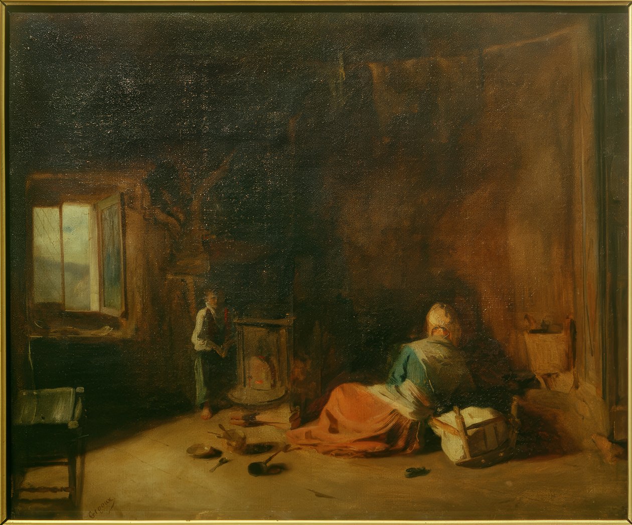 Landlig interiør av Jean Francois Gigoux