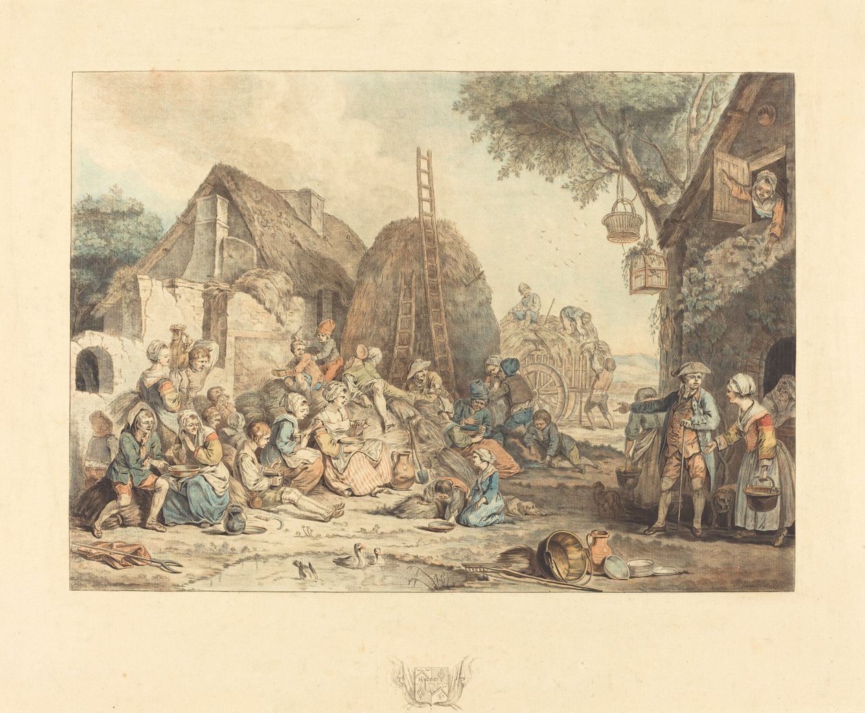Innhøsternes lunsj, 1774. av Jean Francois Janinet