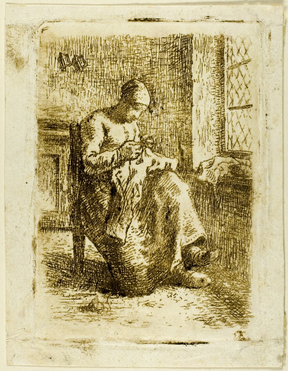 En kvinne som syr av Jean Francois Millet