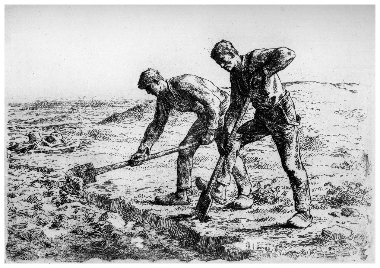 Diggers, c1835-1875 1924 av Jean Francois Millet