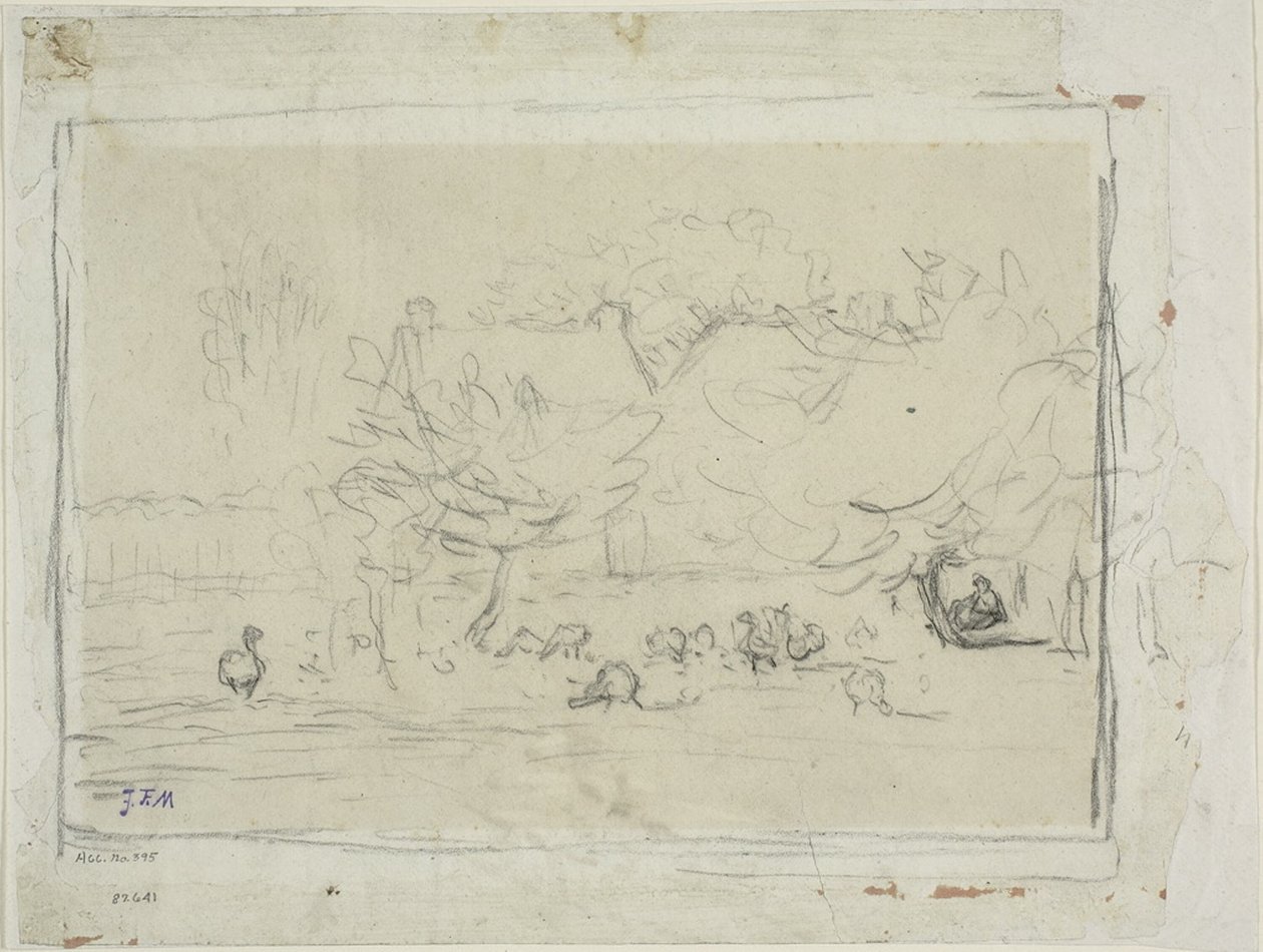 Gjess i et gårdstun av Jean Francois Millet