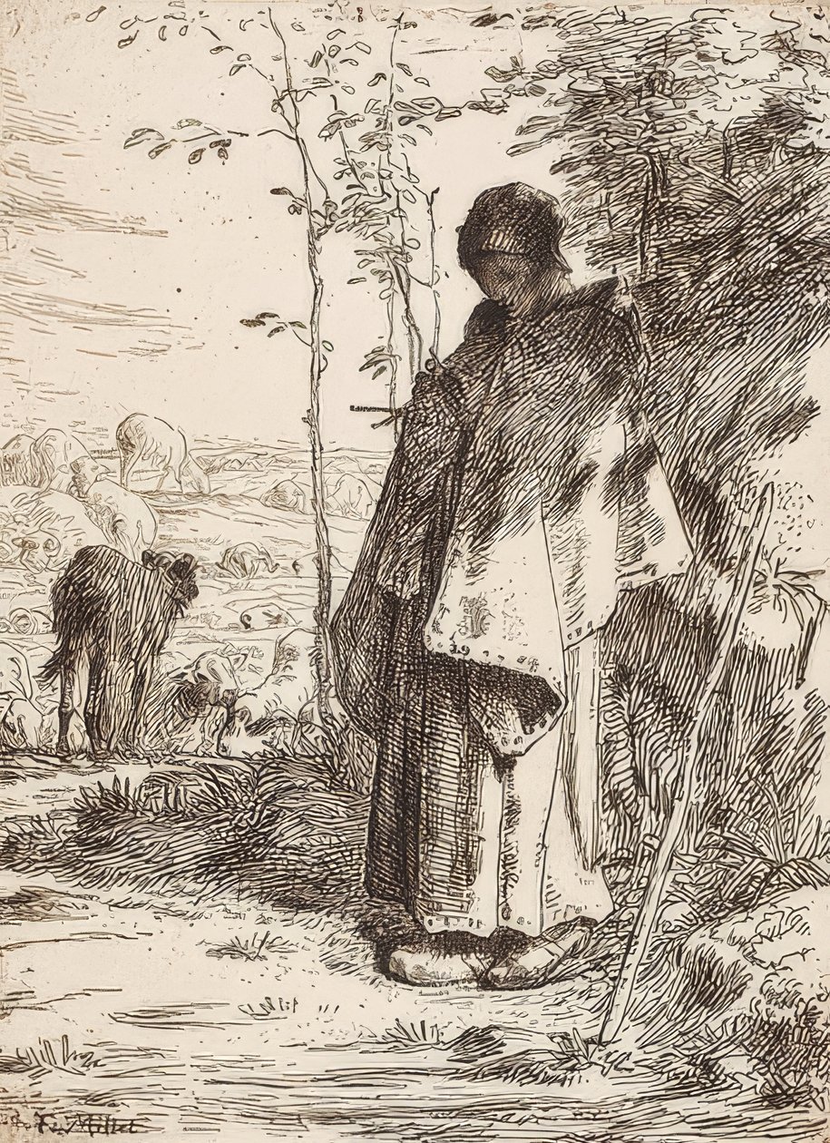 La Grande Bergère (Hyrdinnen). 1862 av Jean Francois Millet