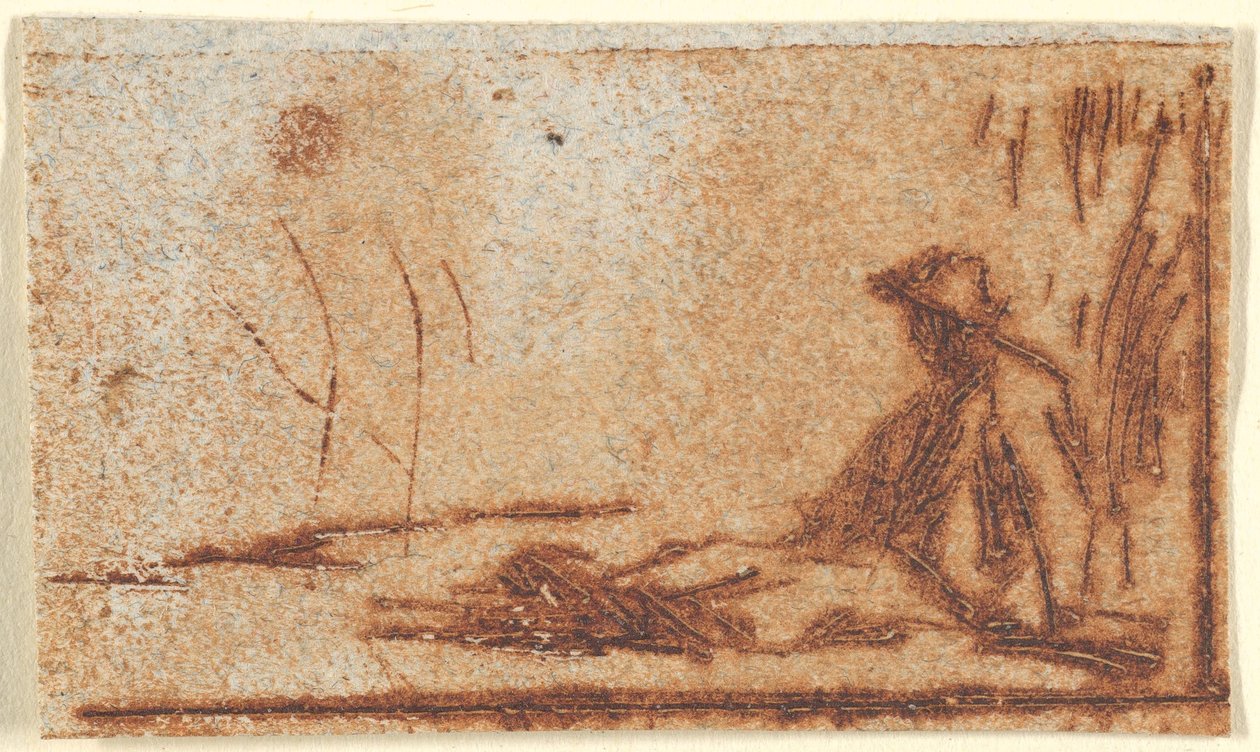 Sittende bonde, 1830-75. av Jean Francois Millet