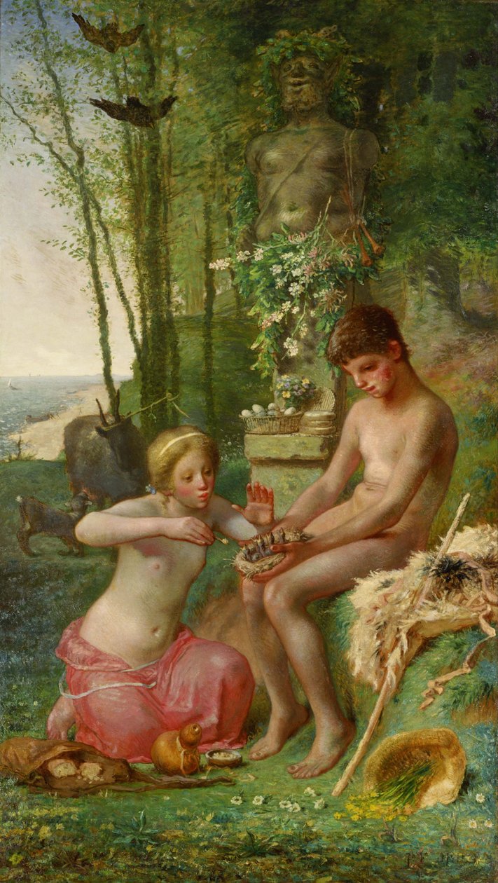 Spring Daphnis og Chloë, 1865 av Jean Francois Millet