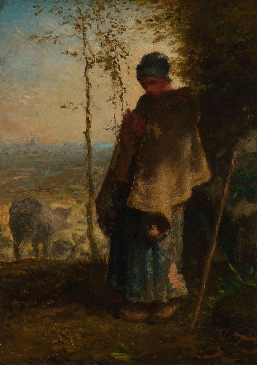Den lille gjeterinne, 1868?72 av Jean Francois Millet