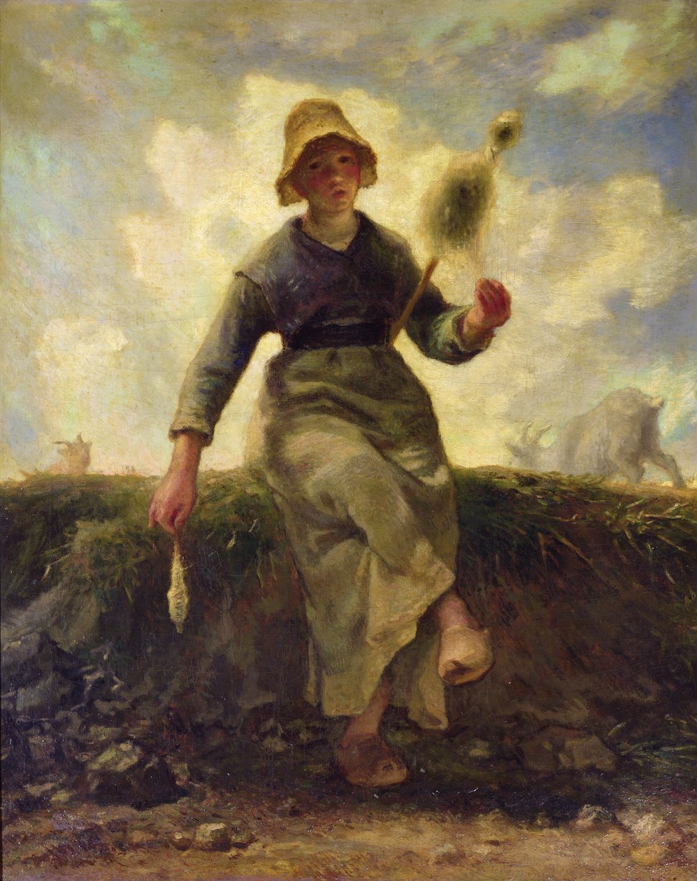 Spinneren, geitegjeter i Auvergne av Jean Francois Millet