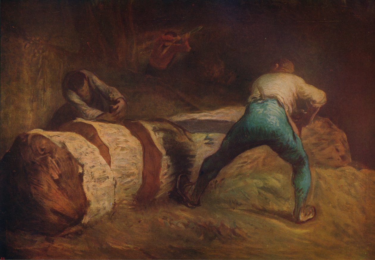 The Wood-Sawyers, 1850-1852, c1915 av Jean Francois Millet