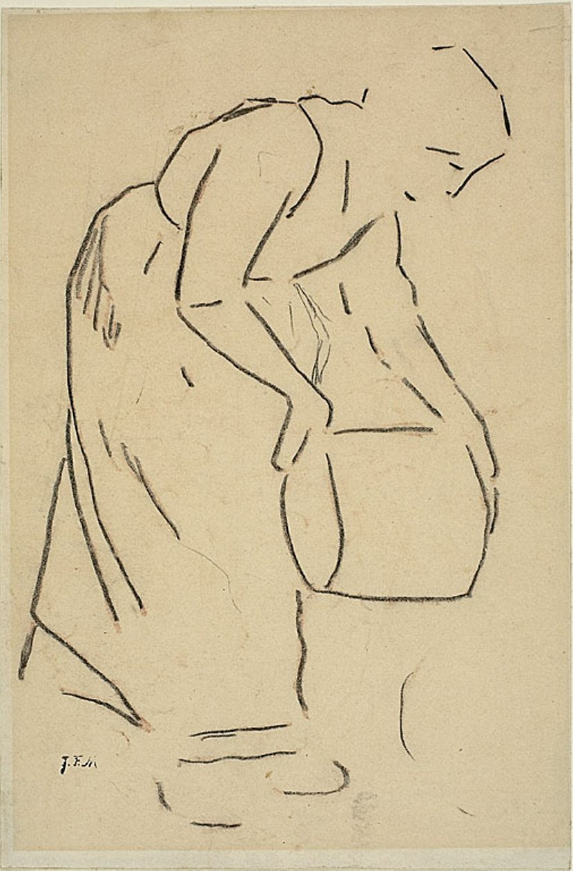Kvinne som tømmer en bøtte av Jean Francois Millet