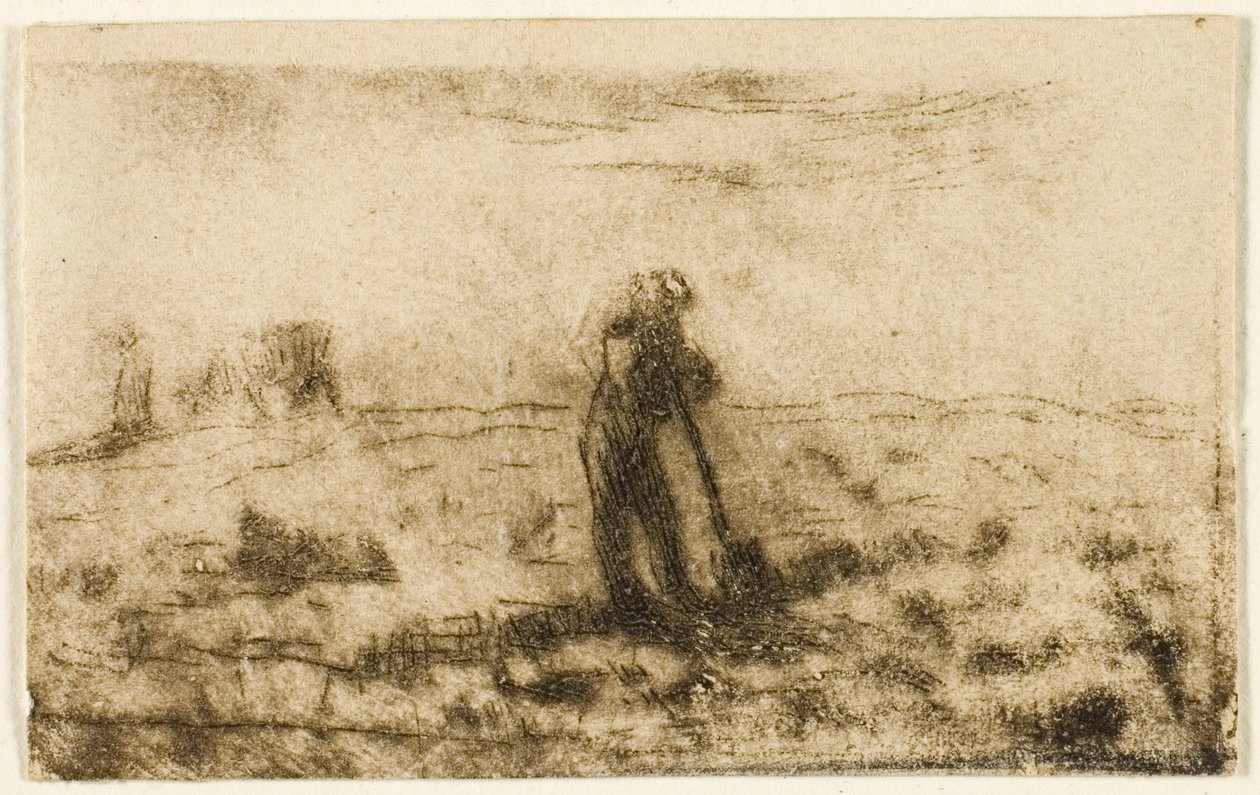 Kvinne henger ut klær av Jean Francois Millet