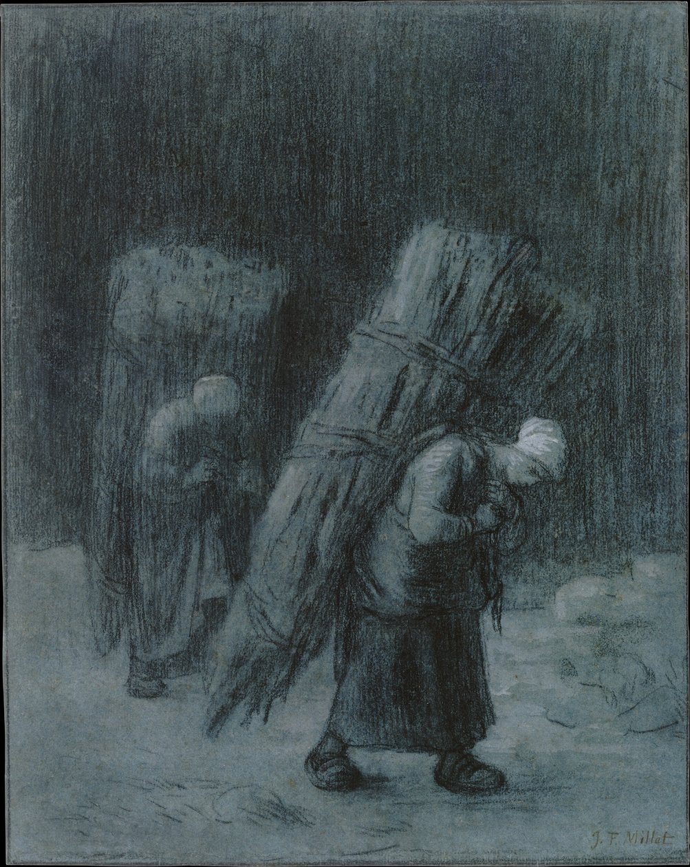 Kvinner som bærer kvister, ca. 1858. av Jean Francois Millet