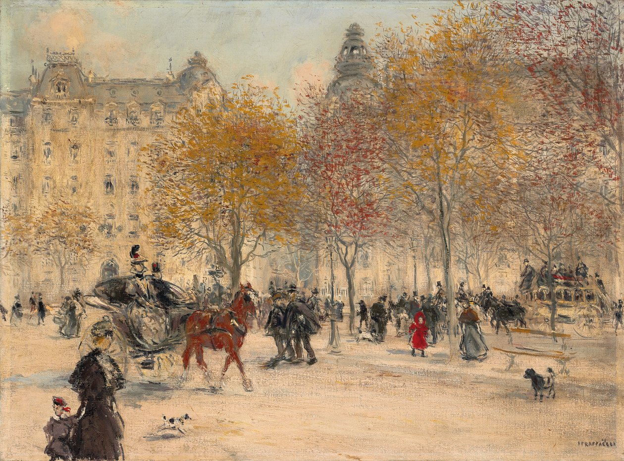 Høst i Paris (olje på lerret) av Jean Francois Raffaelli