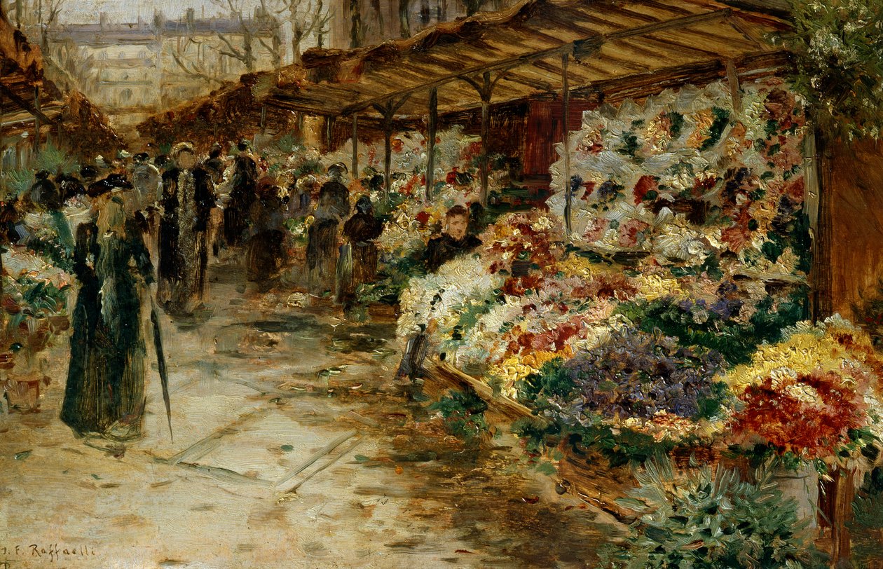 Blomstermarked, 1882. av Jean Francois Raffaelli